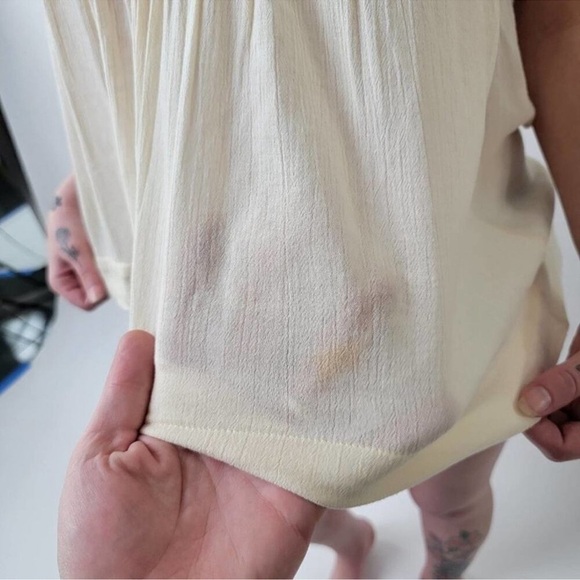 Cream Camisole with Pink Ruched Neckline and Spaghetti Straps - Picture 11 of 11